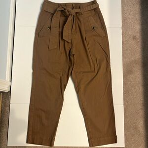 Loft- Brown cotton pants with belt